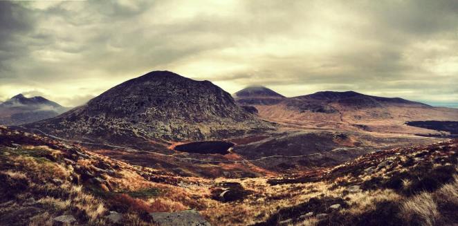 Slieve Lamagan & Blue Lough on the ascent of Slieve Binnian